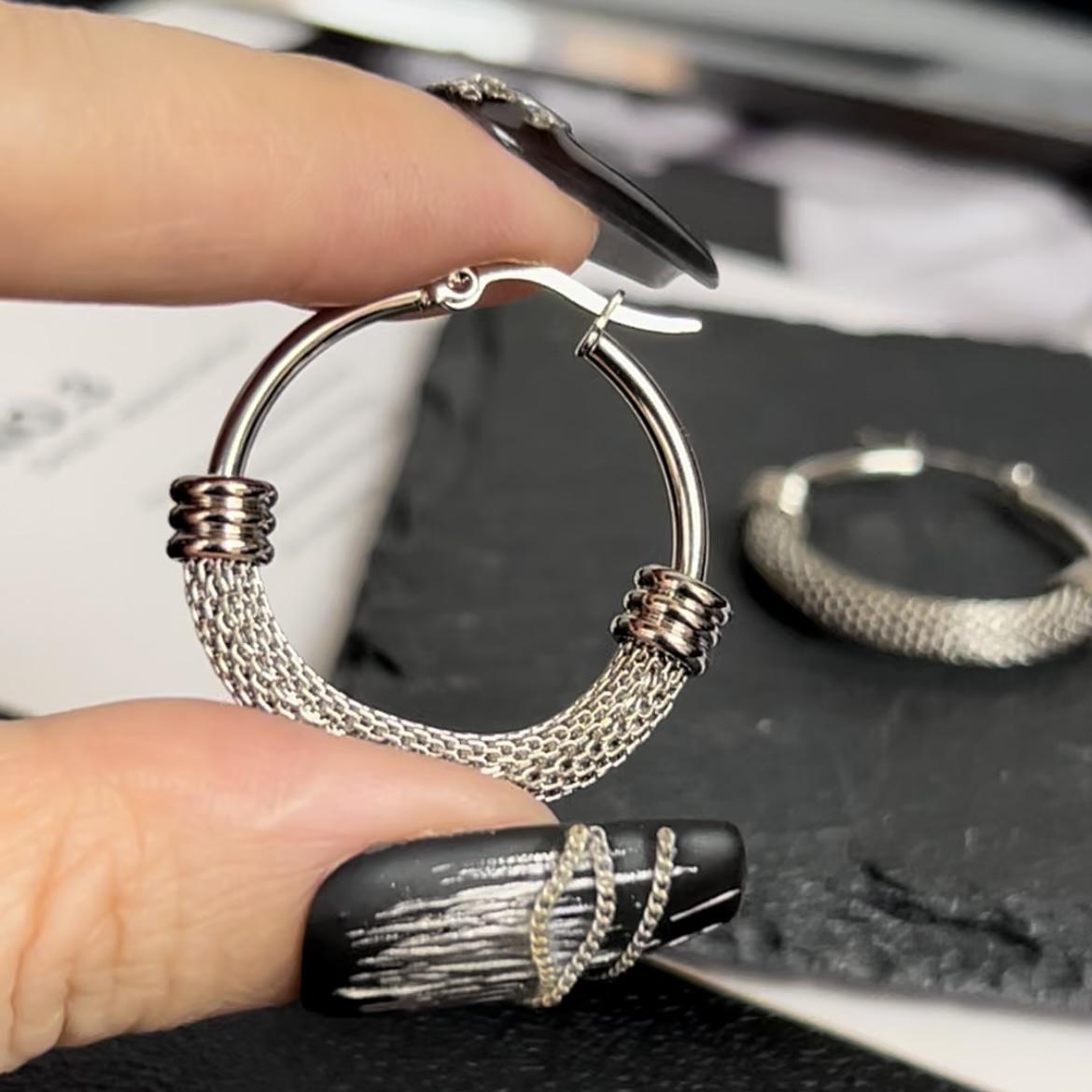 Vintage mesh-patchwork creolenoorbellen