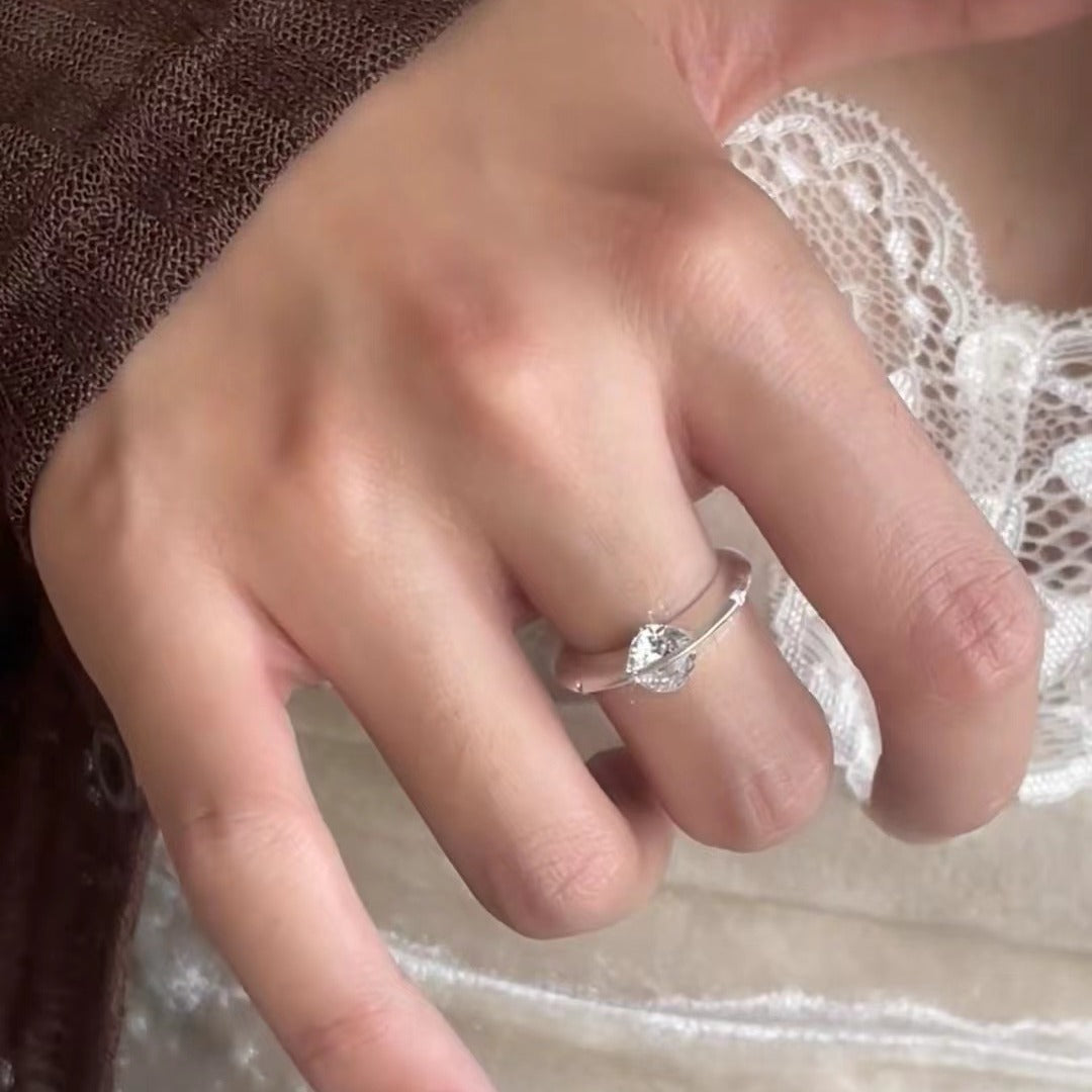 Sterling zilver ring Rondom de planeet