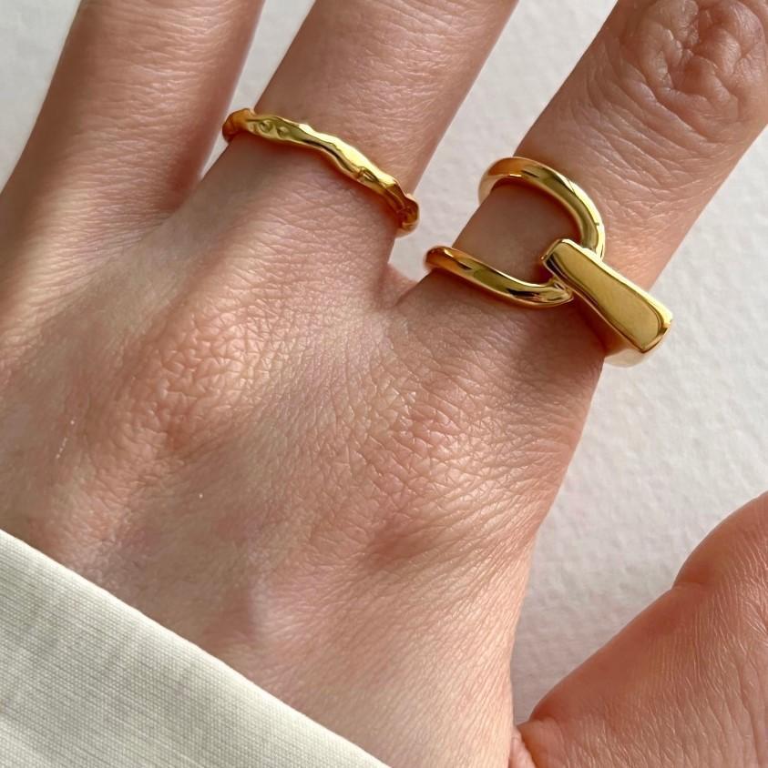 Asymmetrische verstelbare ring van sterling zilver