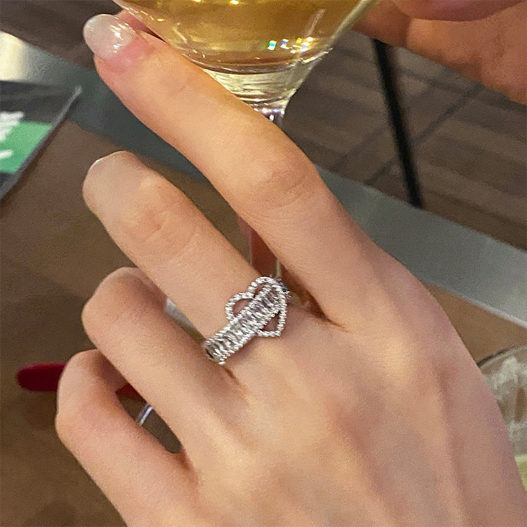 Designer hart zirkonia ring