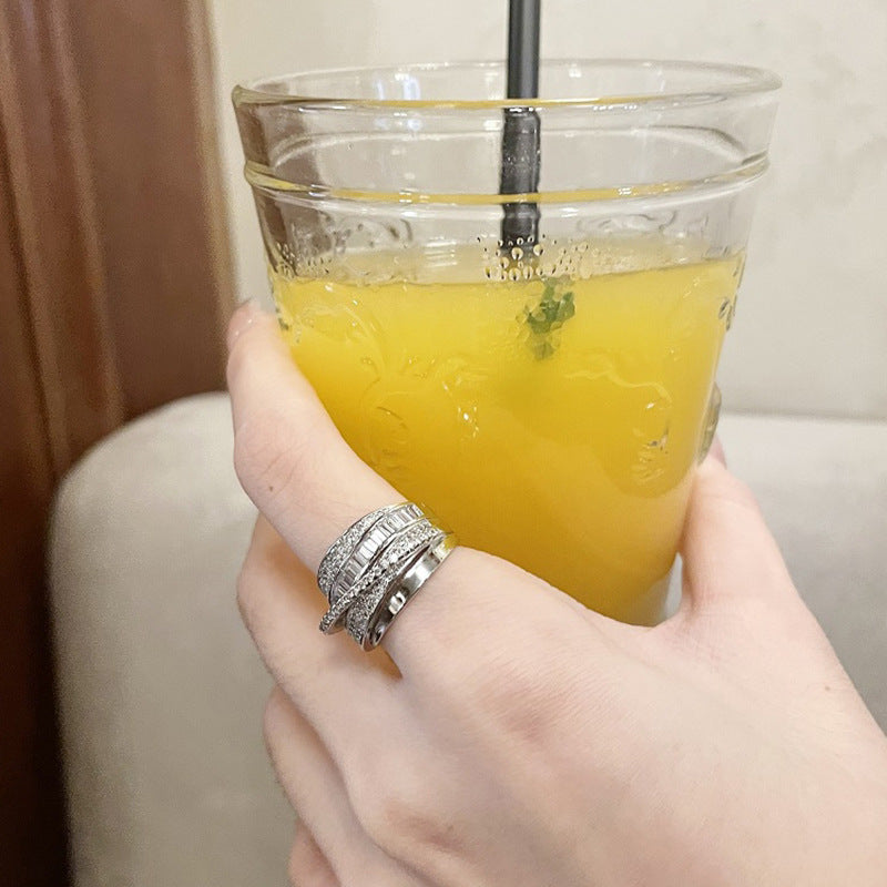 Zirkonia vintage kruisgeslepen ring