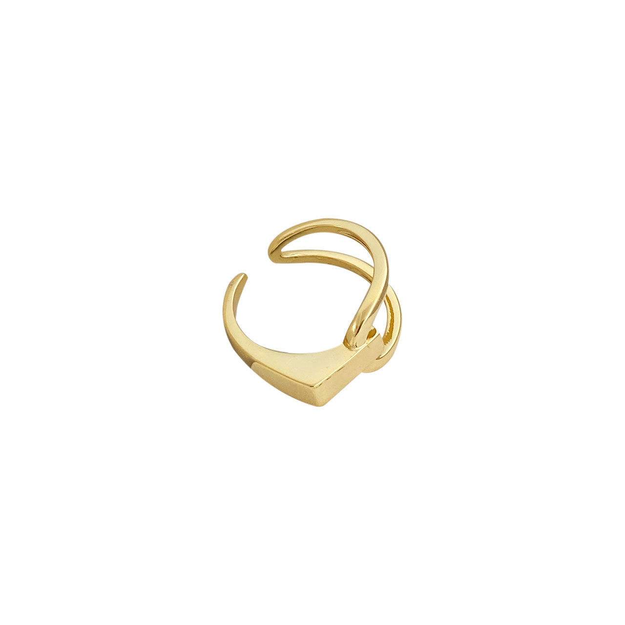 Asymmetrische verstelbare ring van sterling zilver