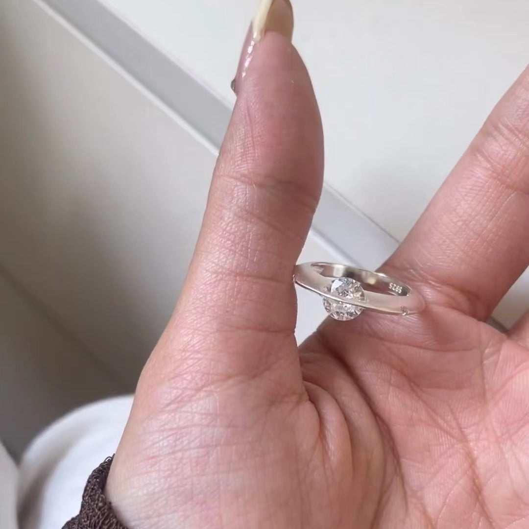 Sterling zilver ring Rondom de planeet