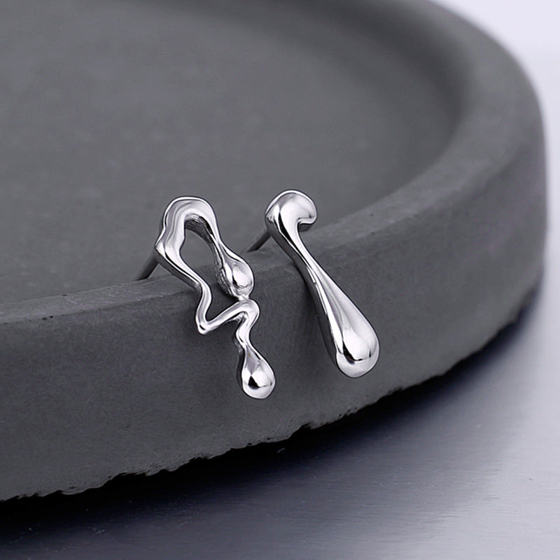 925 sterling zilver onregelmatige waterdruppel-oorbellen