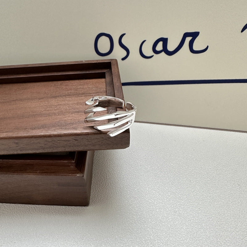 Sterling zilver gelaagde keper verstelbare ring