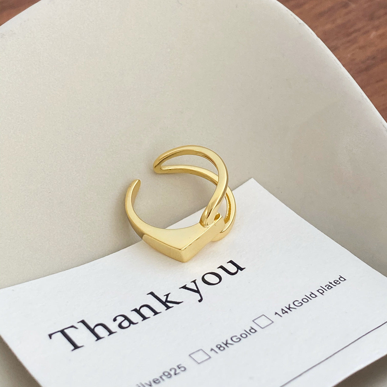 Asymmetrische verstelbare ring van sterling zilver