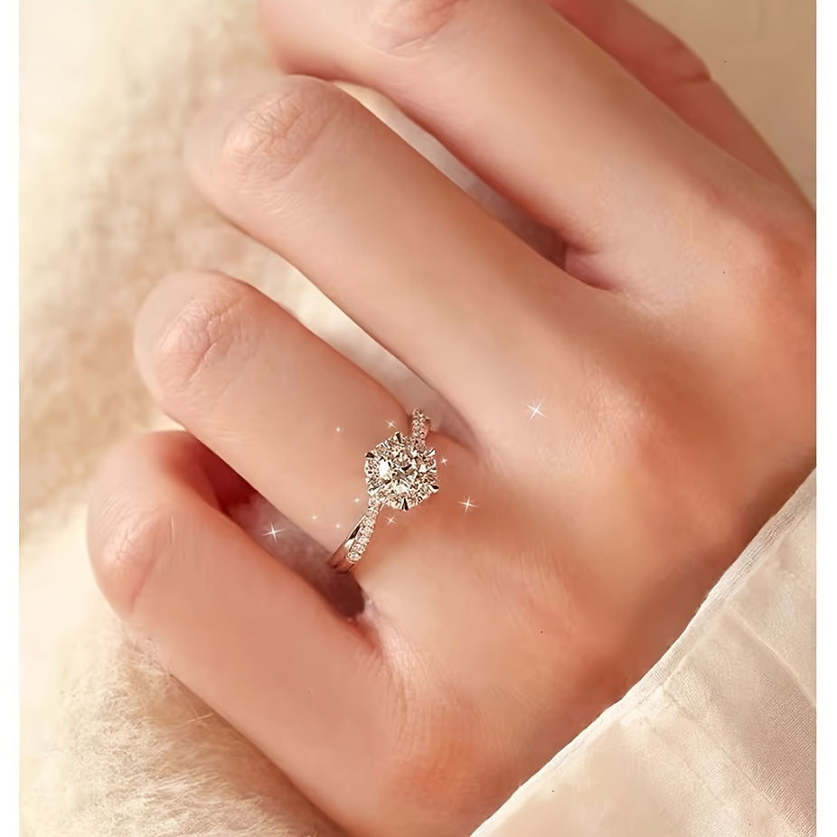 Elegante Hartvormige Ring met Synthetische Edelsteen