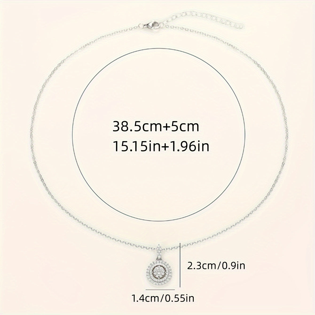 Luxe Glanzende Ronde Zirkonia Hangerketting