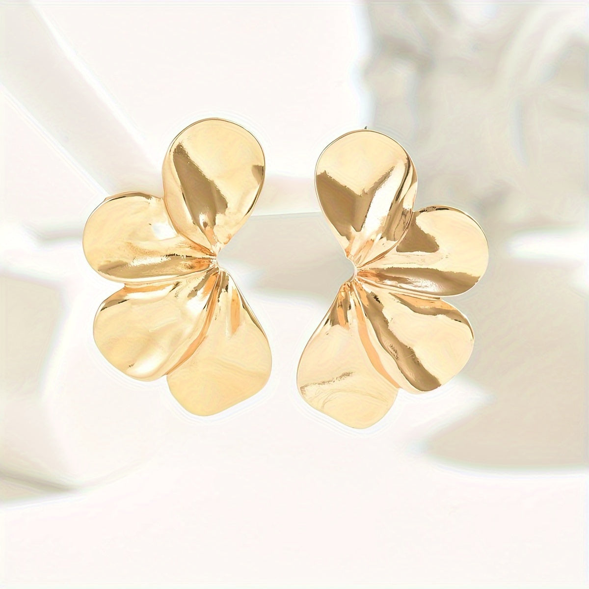 Gouden Bloei Elegante Geometrische Bloemoorbellen voor Haar