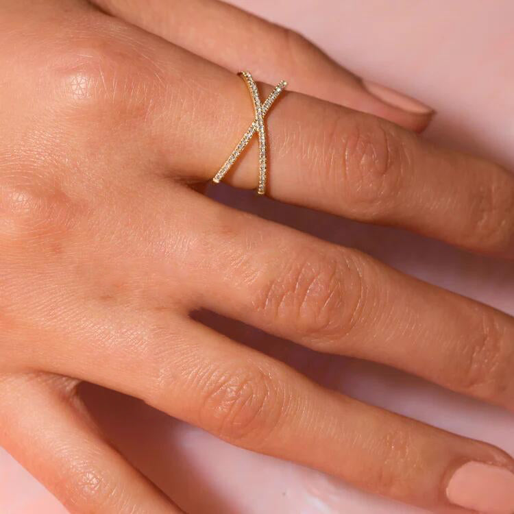 Nia Gouden Diamanten Kruisring