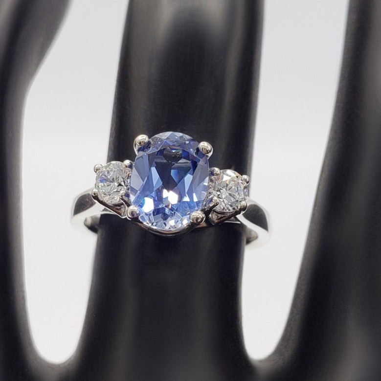 Blauwe saffier ring van sterlingzilver