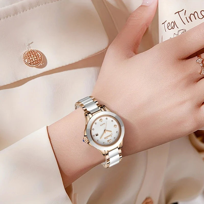 Lige Elegant Keramisch Horloge - Quartz, Waterdicht Stijlvol
