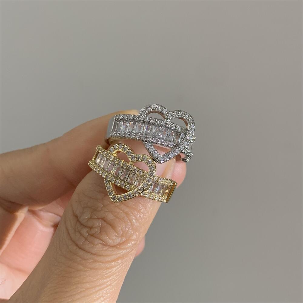 Designer hart zirkonia ring