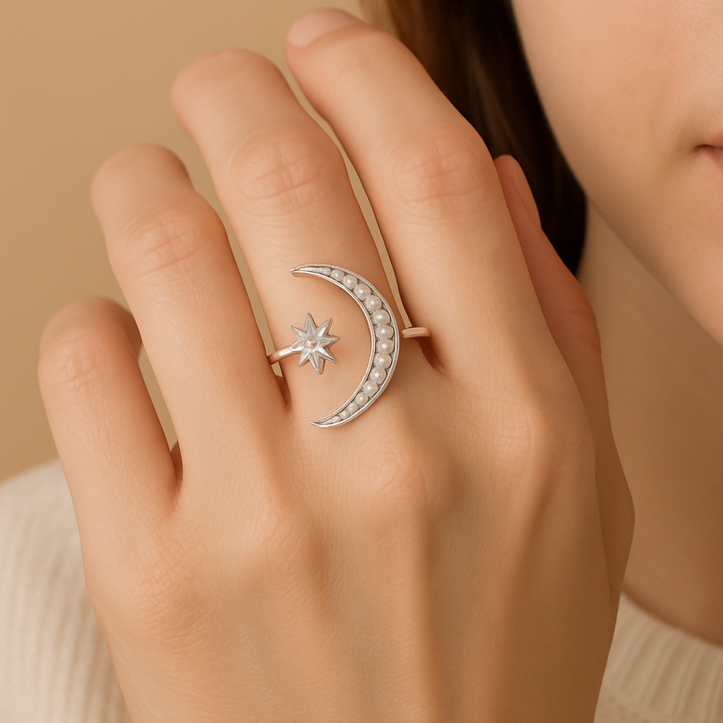 Minimalistische Halvemaan Ring – Stijlvol Cadeau voor Eid