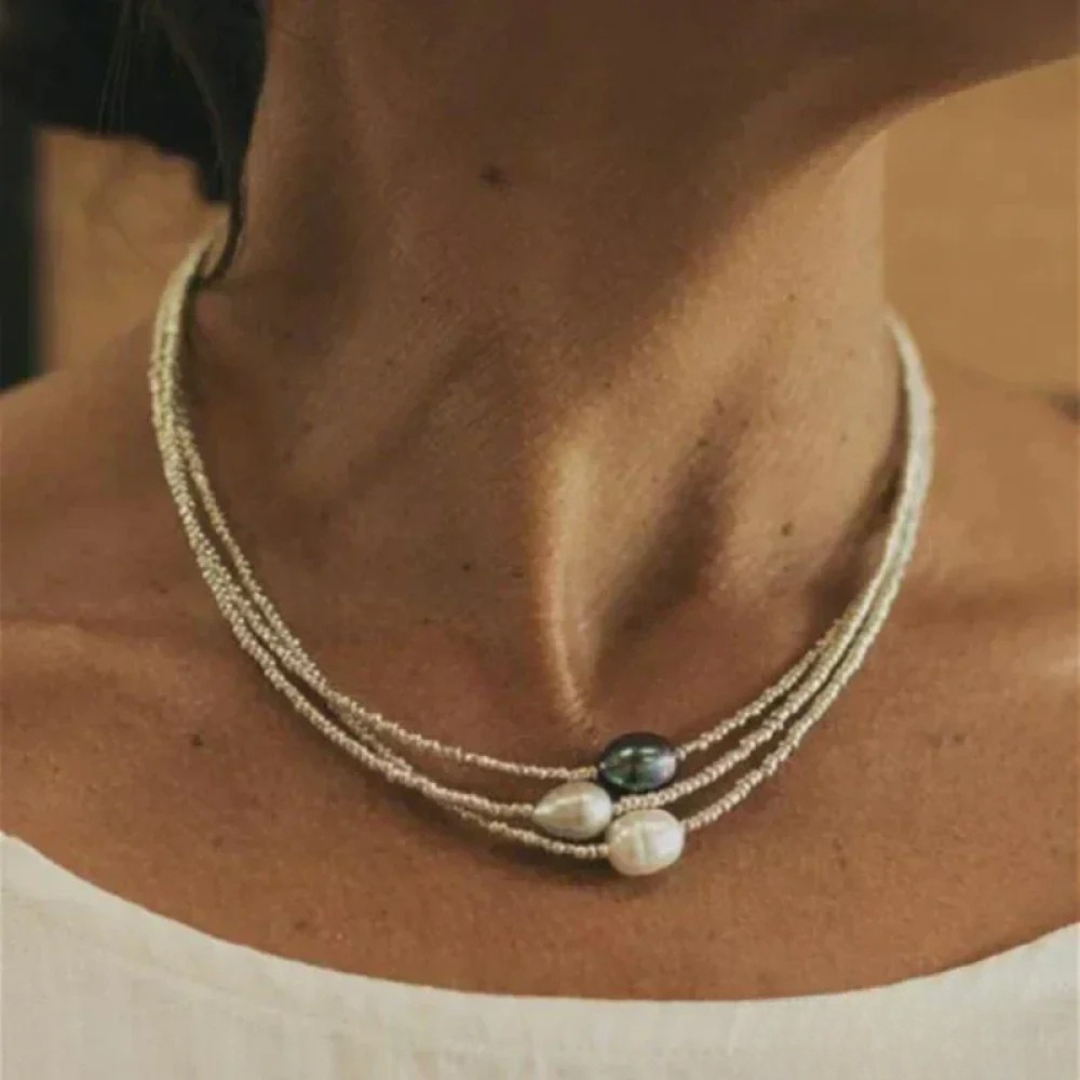 Retro Zoetwaterparelketting