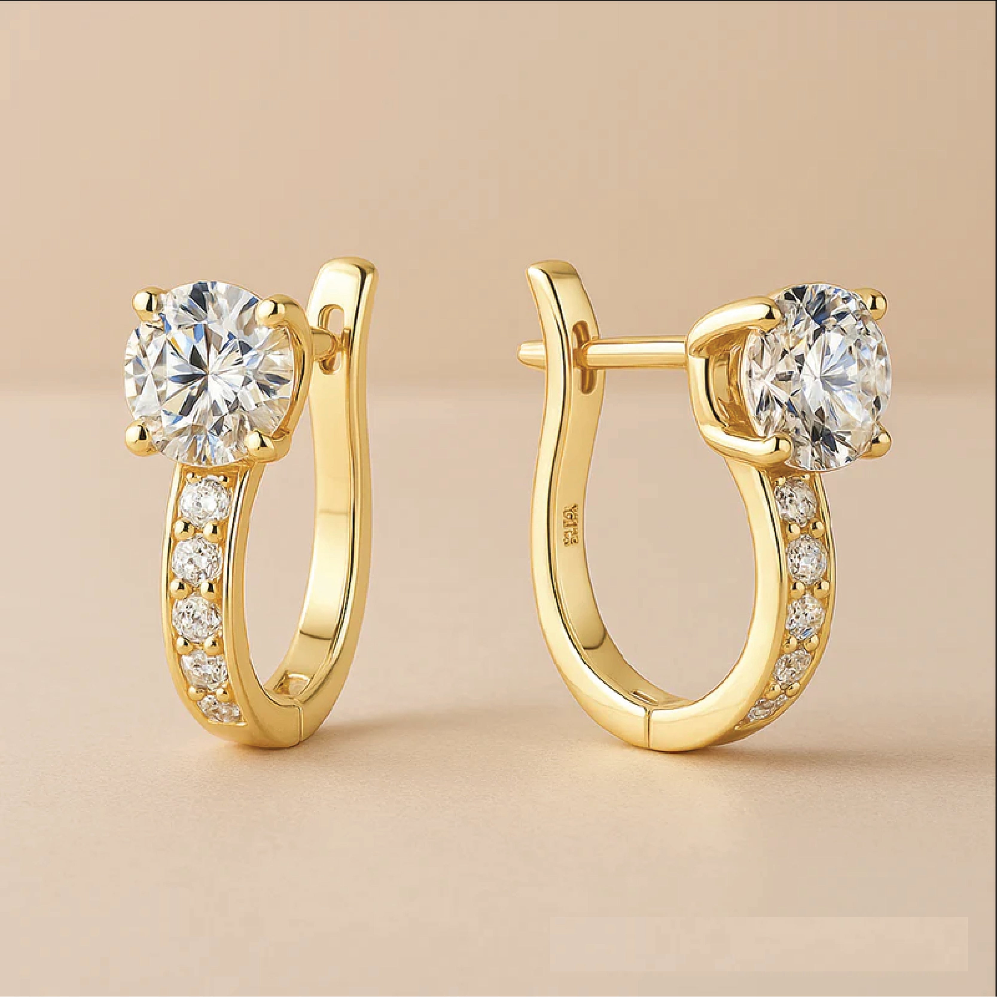 Moissaniet Huggies | Elegante 18k Gouden Oorbellen