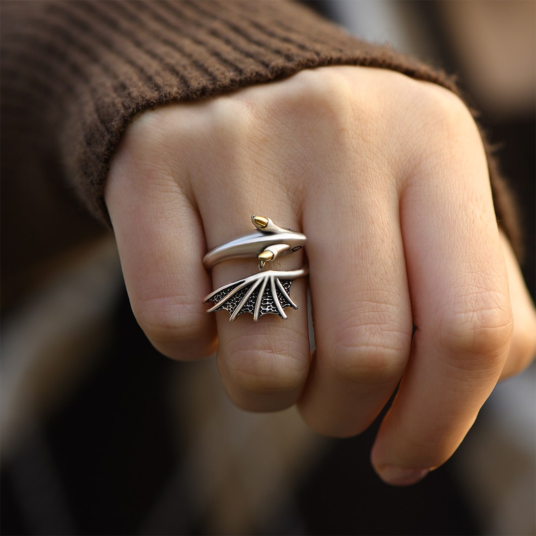 Verstelbare drakenring – Wees moedig, sterk en zelfverzekerd