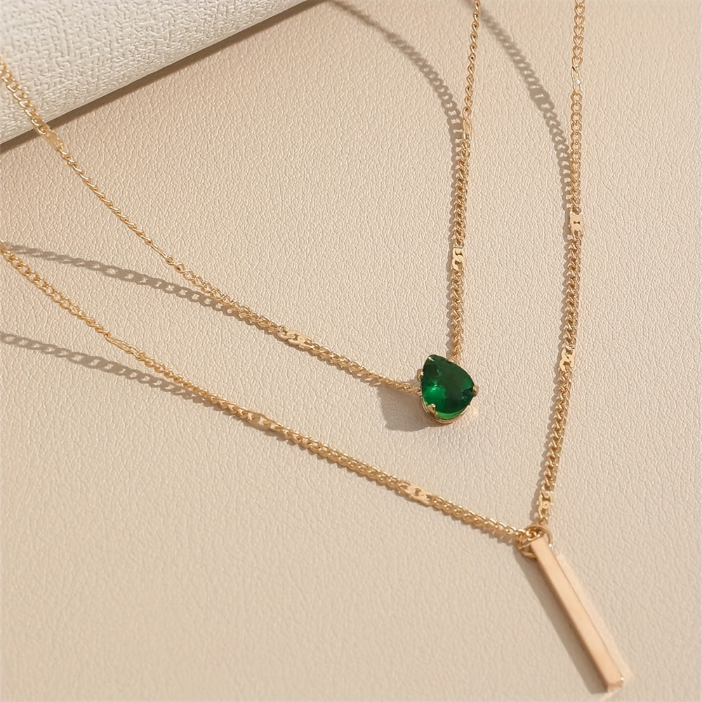 Dubbelgelaagde Traanvormige Hangerketting