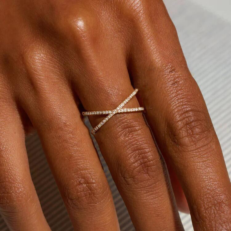 Nia Gouden Diamanten Kruisring