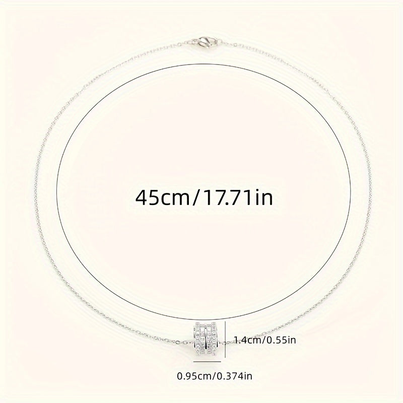 Geometrische Cirkel Hangerketting met Sprankelende Synthetische Zirkonia