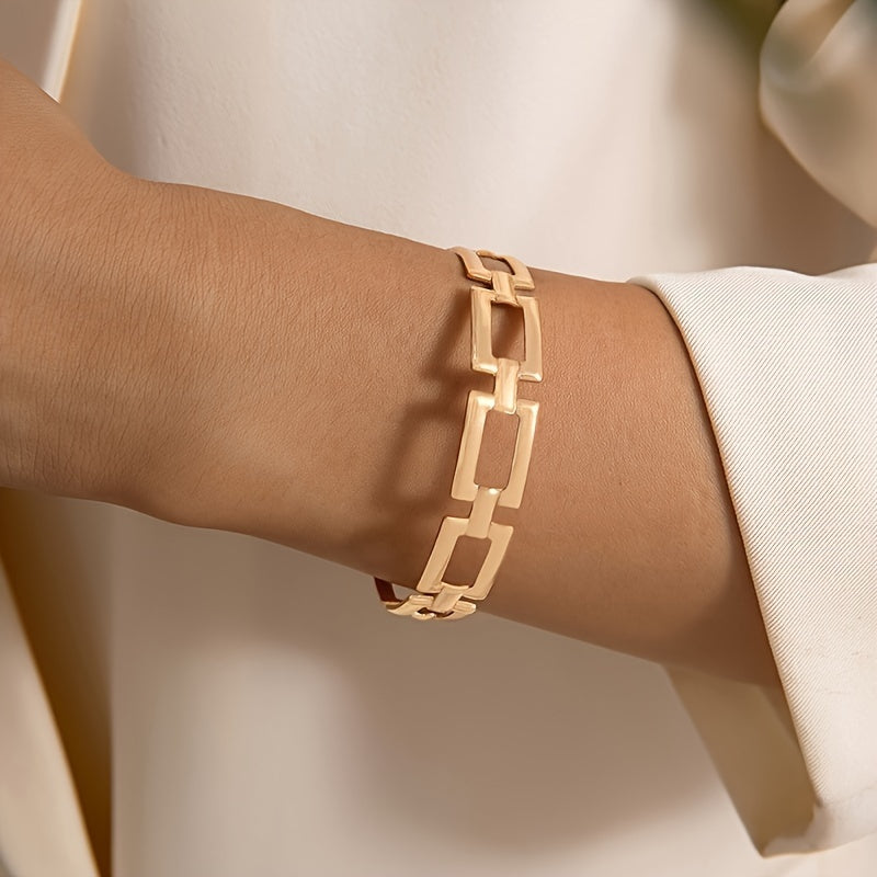 Holle Gouden Armband en Veelzijdige Vierkante Bangle