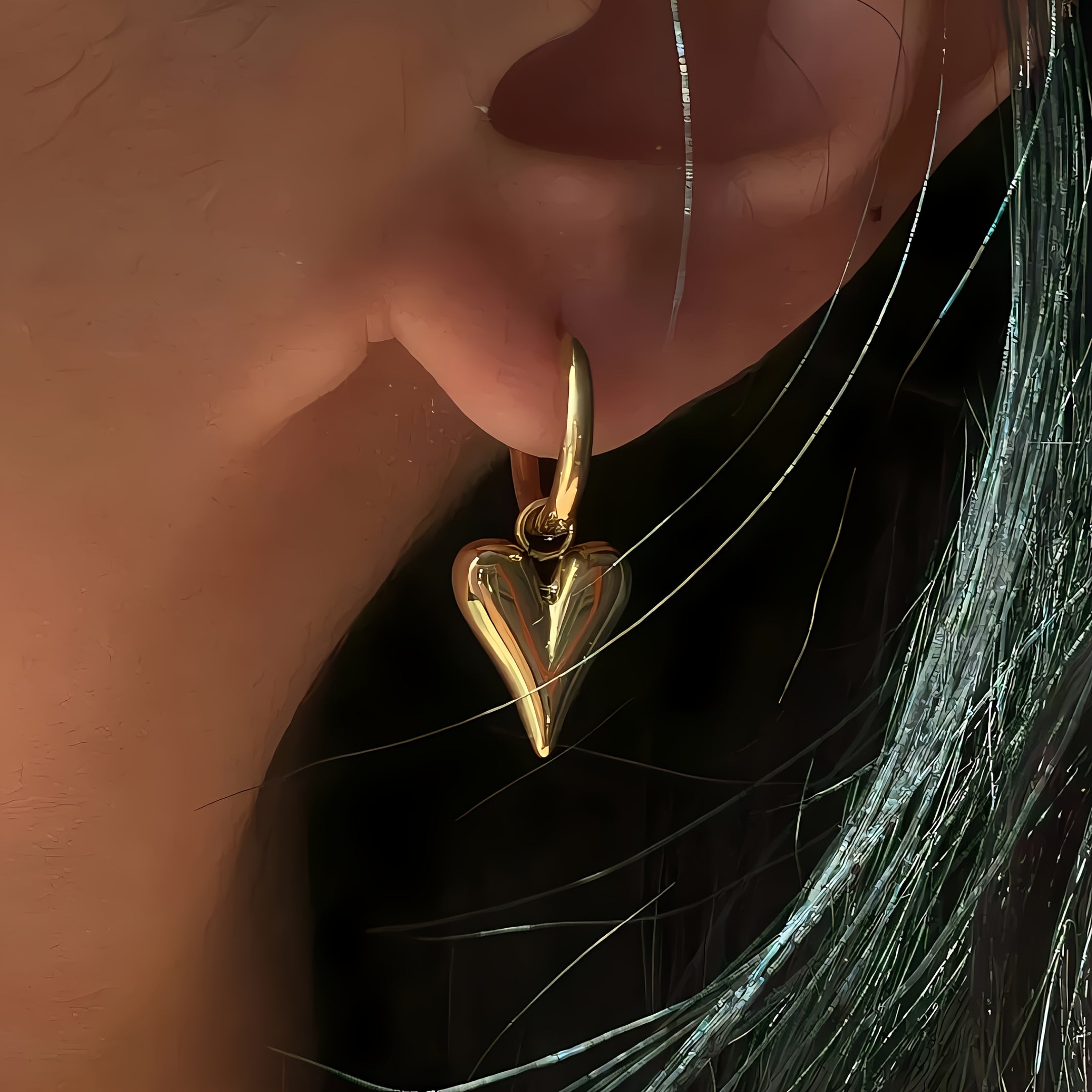 Gouden Toewijding Fijne Hartoorbellen voor Dagelijkse Gratie