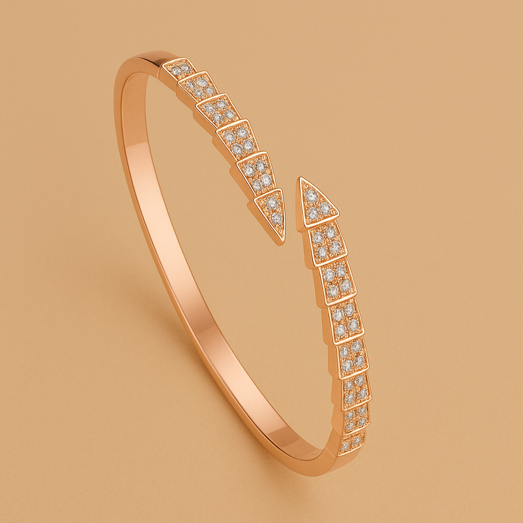 Glanzende Serpentijn Armband – Moissanite Luxe voor Elke Dag