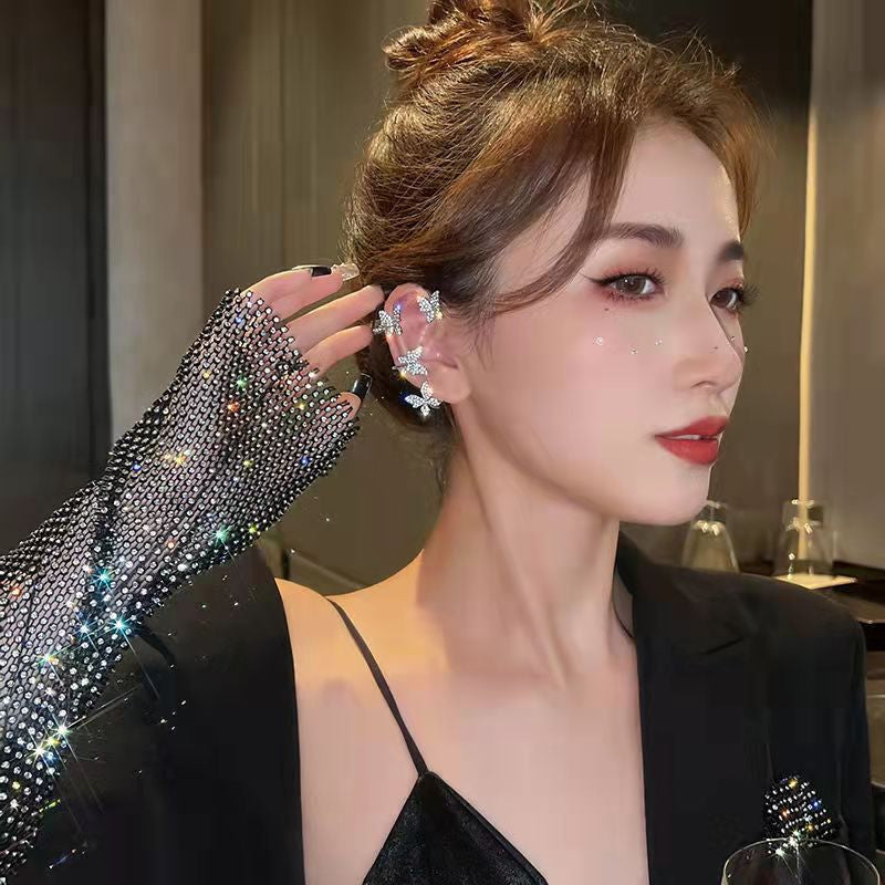 Vlindertuin halve maan oorbellen