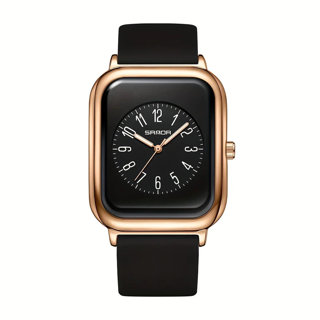 Vierkante kwarts Horloges Silicone Strap Zink Alloy Wijzer