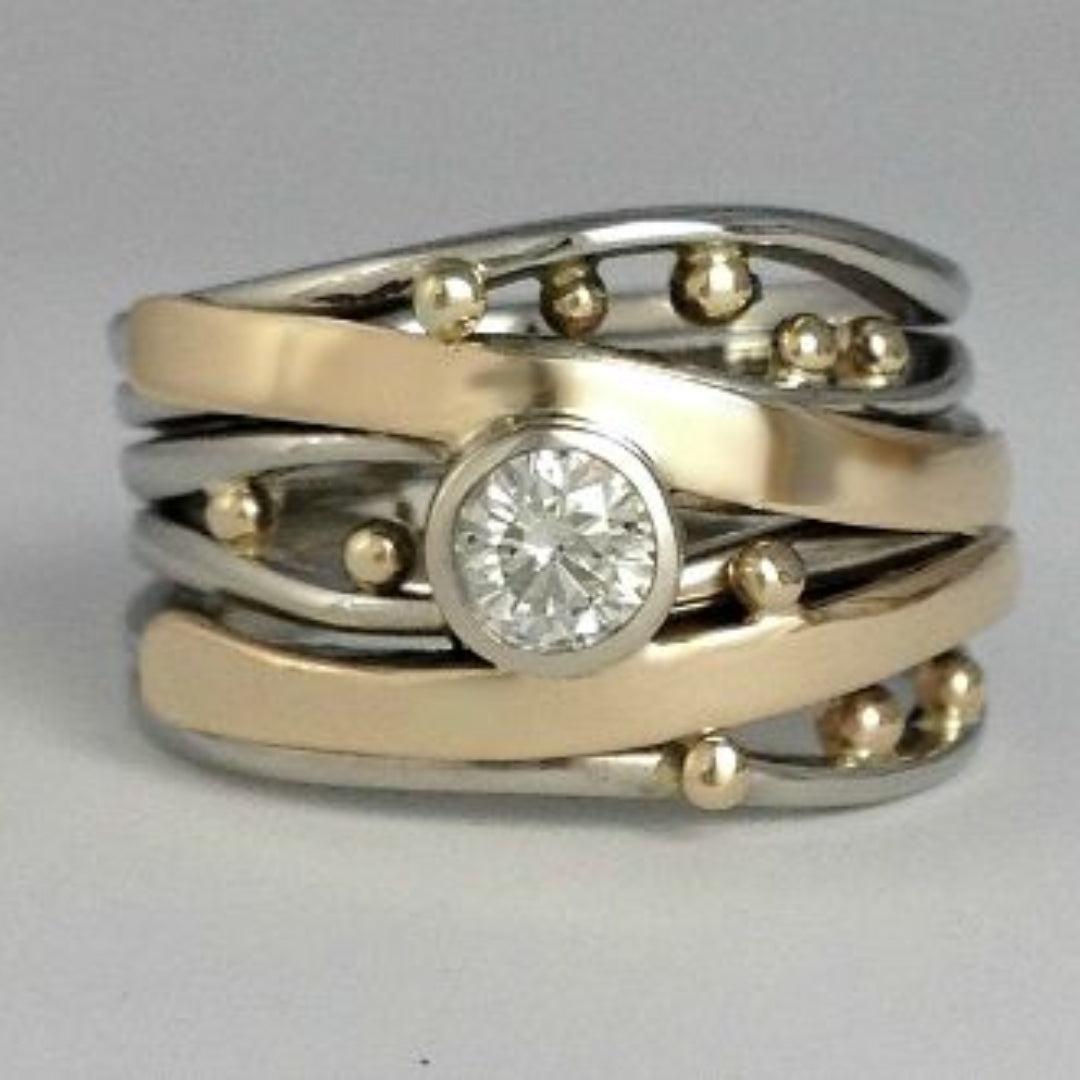Royal – Vintage Gouden Ring met Ingelegde Zirkonia
