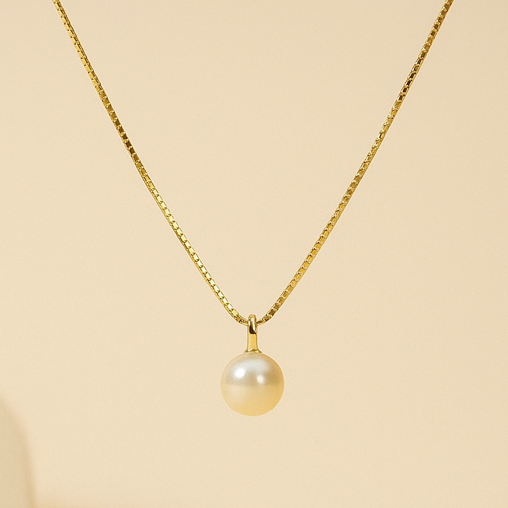 Elegante 18K Vergulde Ketting met Enkele Imitatieparel
