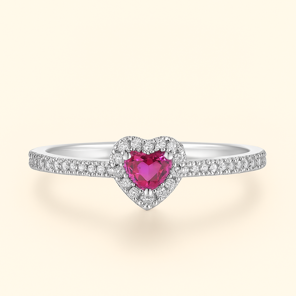 Luxueuze Hartvormige Cubic Zirkonia Ring – Dames Belofte