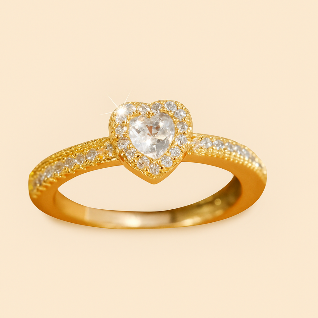 Luxueuze Hartvormige Cubic Zirkonia Ring – Dames Belofte
