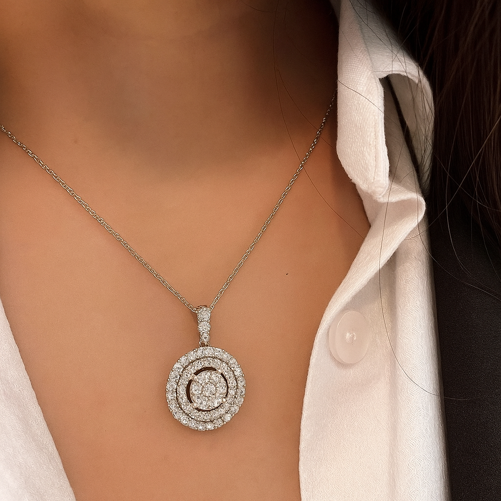 Luxe Glanzende Ronde Zirkonia Hangerketting