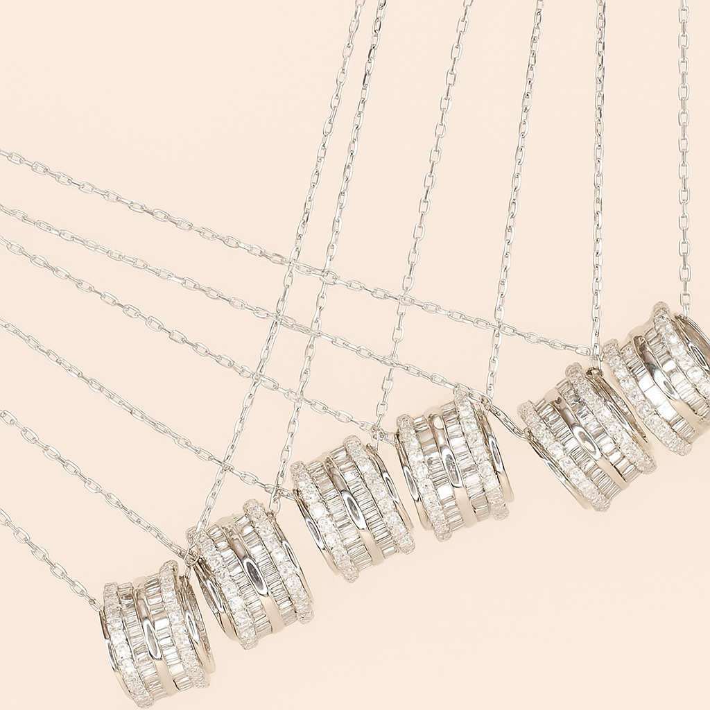 Geometrische Cirkel Hangerketting met Sprankelende Synthetische Zirkonia