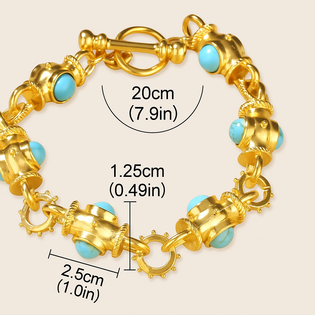 Boho Turquoise Schakelarmband
