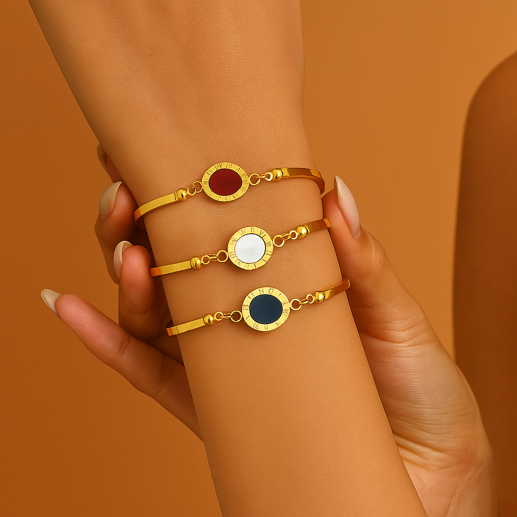 Tijdloze Gouden Armband met Zwarte Schelp – Voor Vrouwen