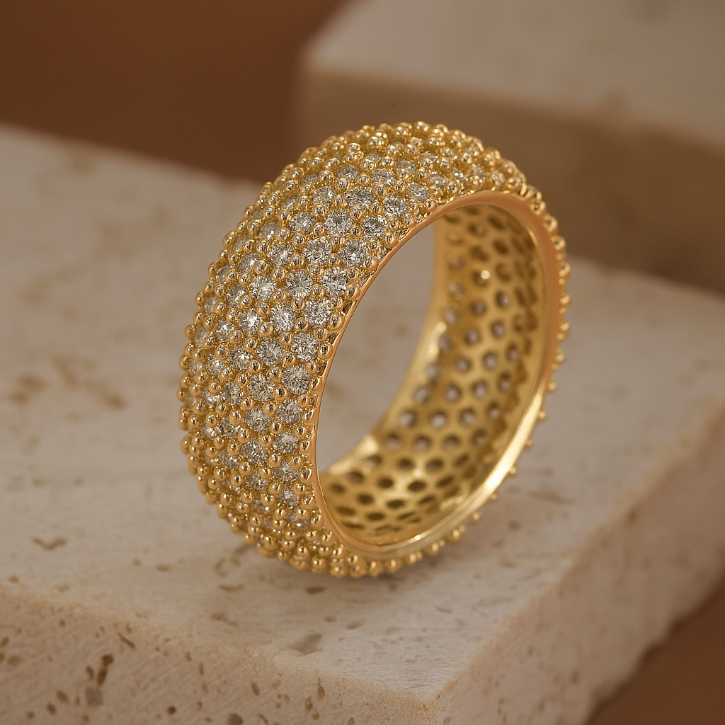Elegante Vijf-rij Zirkonia Ring – Multicolor Sprankeling