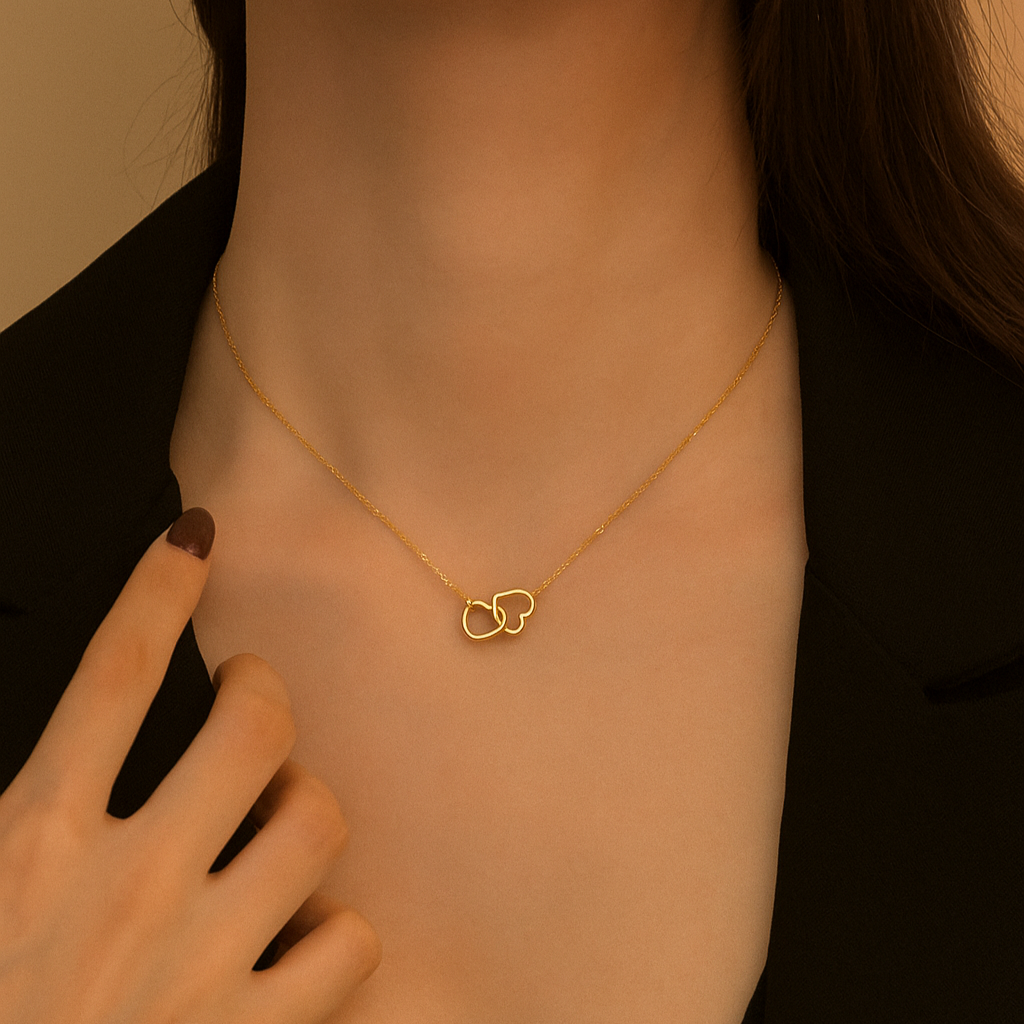 Verweven Harten Ketting – Boho Vintage Liefdeshanger voor Haar