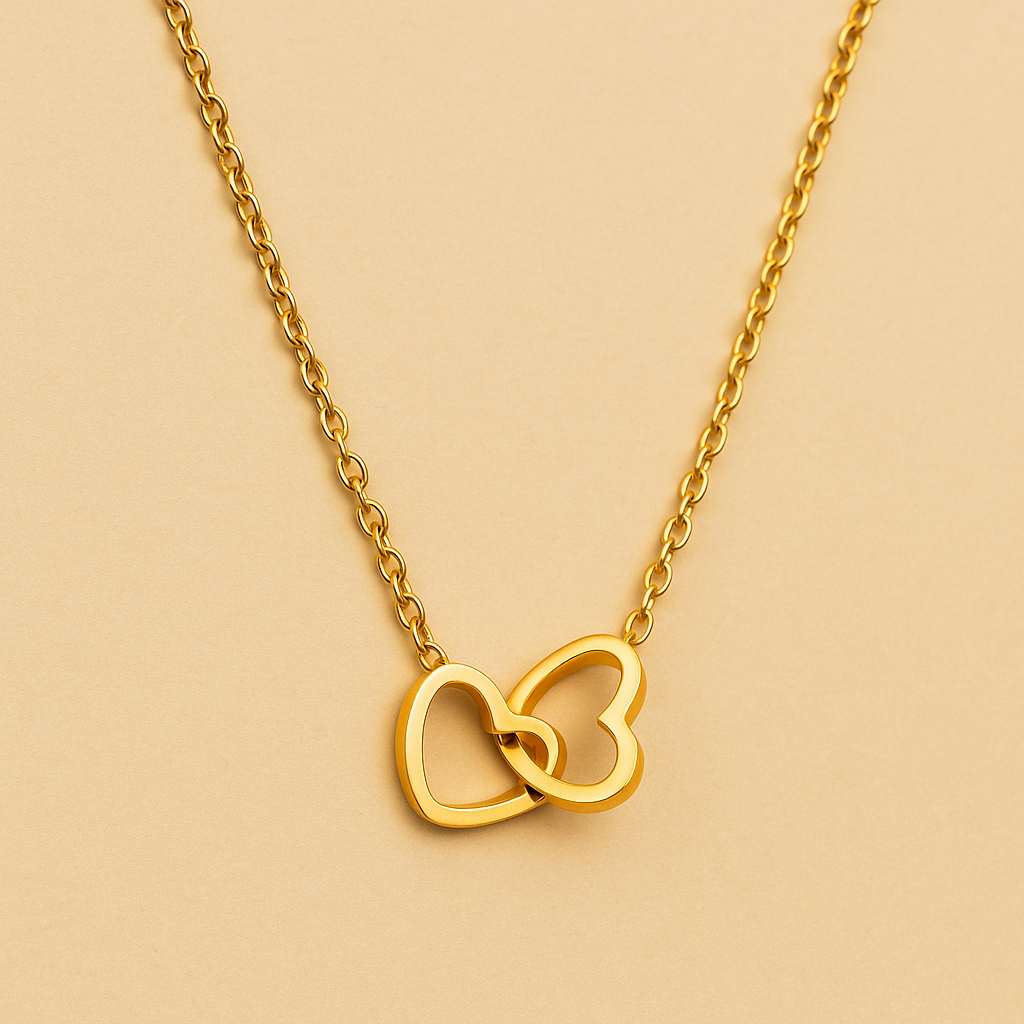 Verweven Harten Ketting – Boho Vintage Liefdeshanger voor Haar