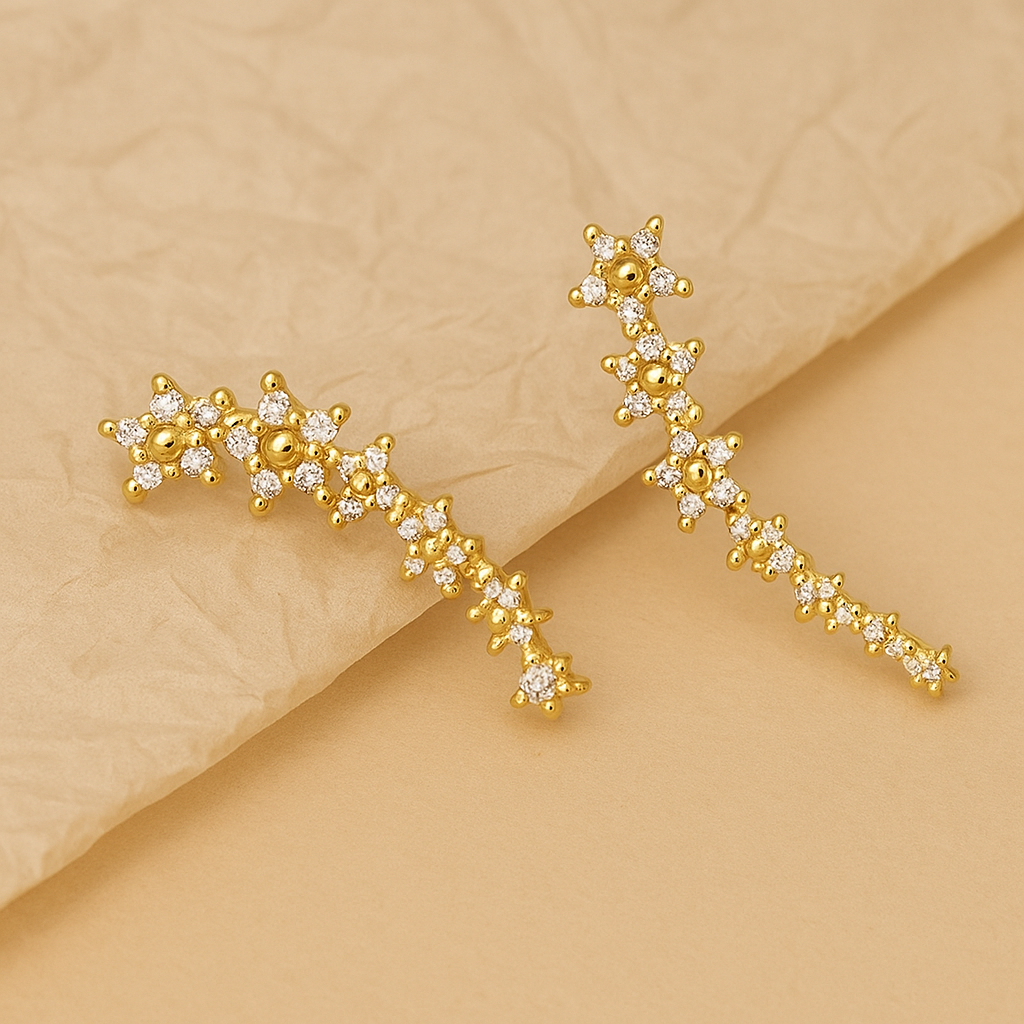 Elegante Bloemvormige Oorknopjes met Strass-Steentjes