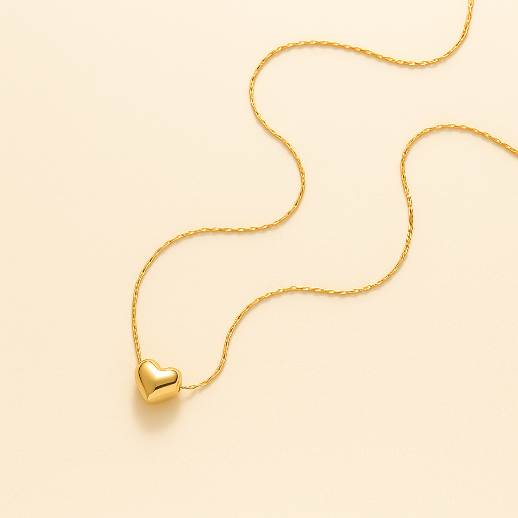 Glanzende Hartvormige Hanger Ketting