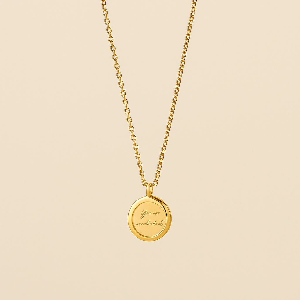 18K Goudgeplateerde Ronde Hanger Ketting