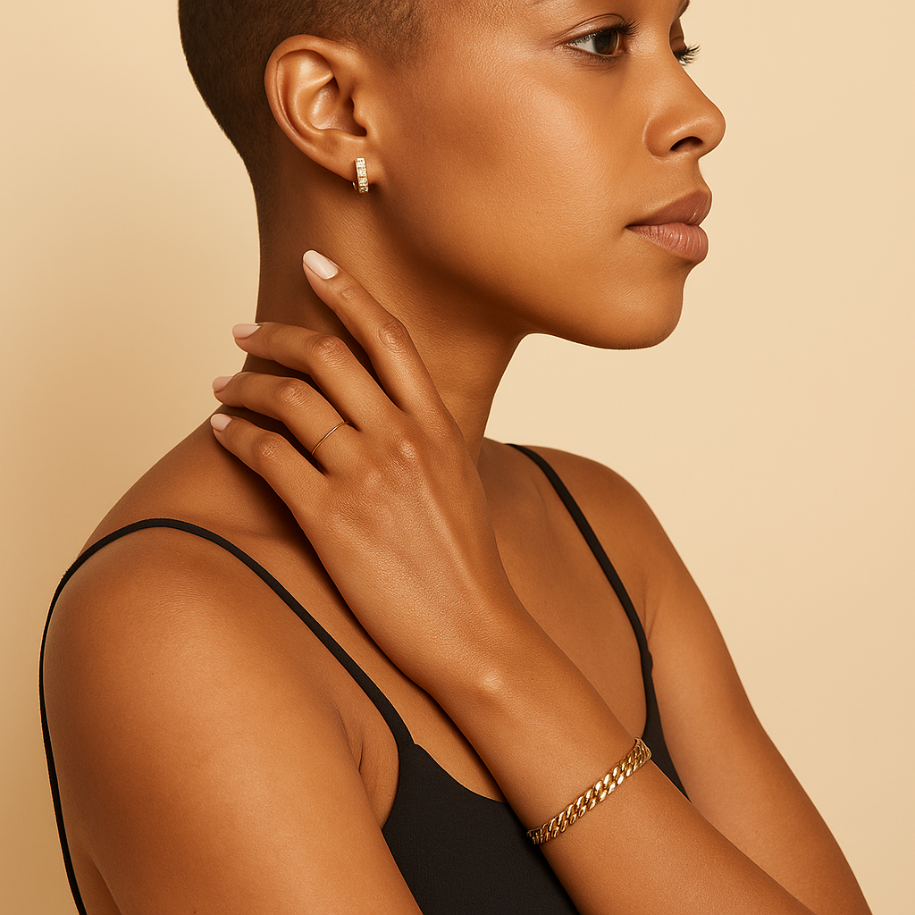 Estate Cuban Armband | Gepolijste 16k Gouden Afwerking