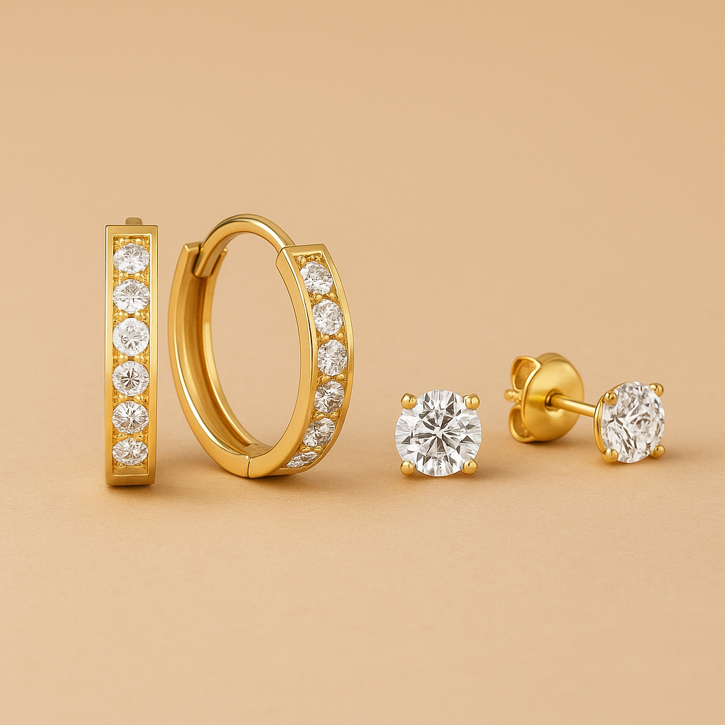 Dara Briljant Oorbellen in 14k Goud