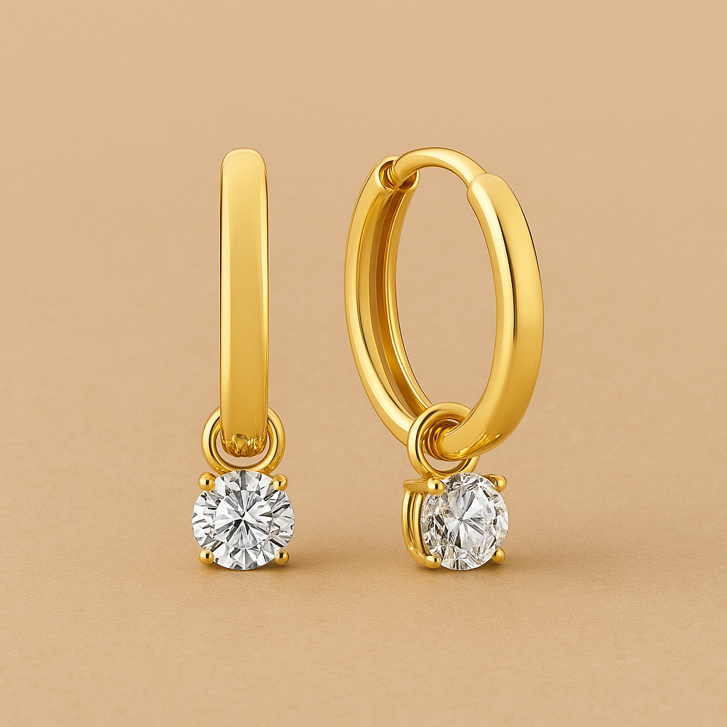 Larmes de Lune Set | Elegante 14k Gouden Oorbellen