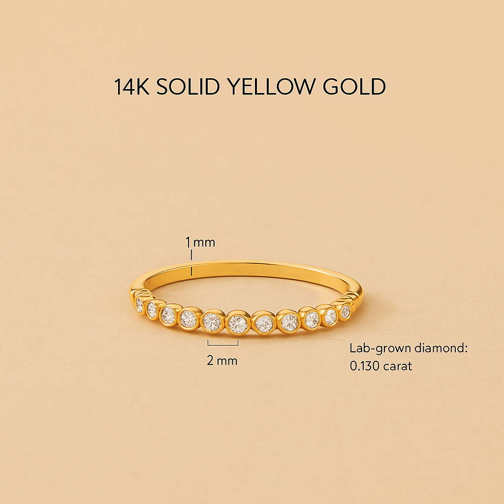 Diamanten Bubbelaccent Ring | 14k Goud