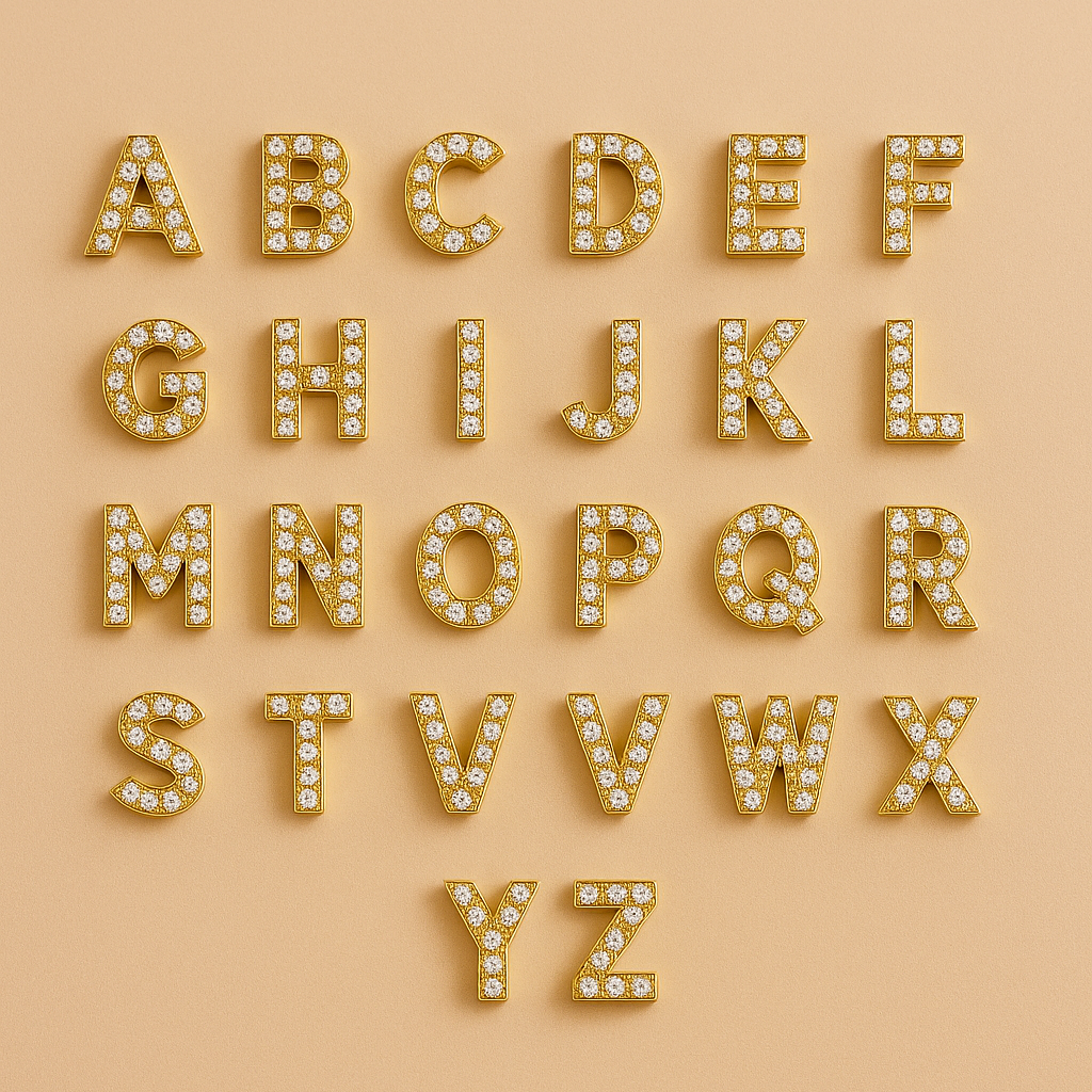 Initiaal Oorknopje | 16k Gouden Afwerking