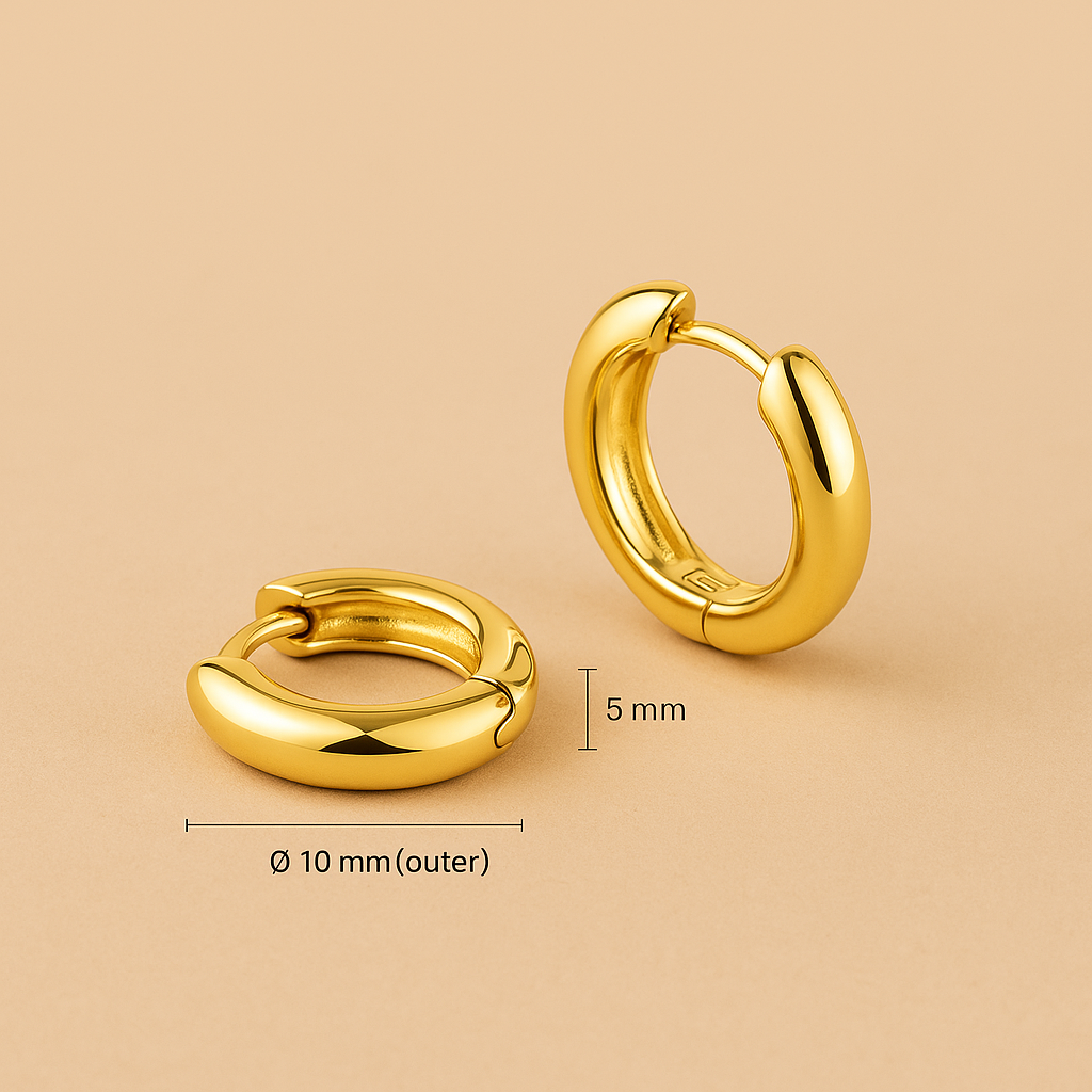 Rue Mini Hoop Oorbellen in 18k Goud