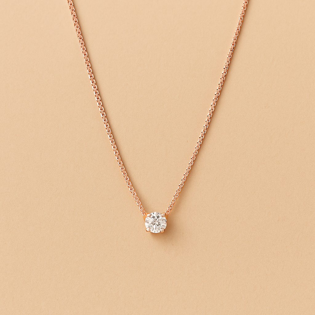 Cléa Moissanite Hanger Collier in 14k Goud